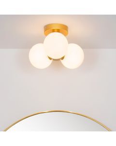 Plafonnier salle de bain moderne doré, Trudy, IP44