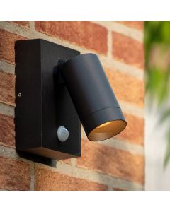 Applique extérieur avec détecteur de mouvement moderne noire, Taylor, IP54