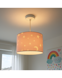 Suspension pour enfants rose en tissu, Stars
