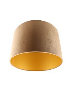 Abat-jour en velours d'or Madelyn, Tissu, moderne