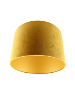 Abat-jour en velours jaune Madelyn, Tissu, moderne