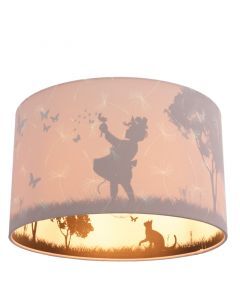 Plafonnier pour enfants rose en tissu, Butterfly