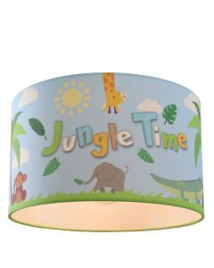Plafonnier pour enfants bleu en tissu, Jungle Time