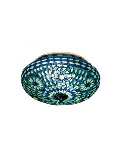Lampe plafond orientale bleue mosaïque, Mimoun