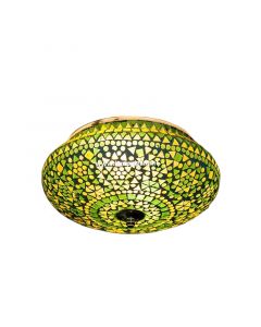 Lampe plafond orientale verte mosaïque, Mimoun