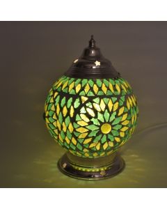Lampe de table orientale verte mosaïque, Sabri