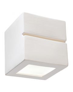 Applique up and down en verre blanche, Caitlin