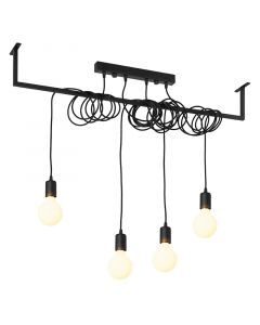 Suspension industrielle Lauraine, noir, Acier, 4L