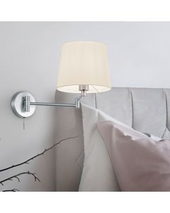 Applique murale classique nickel, Niva, avec interrupteur à tirette