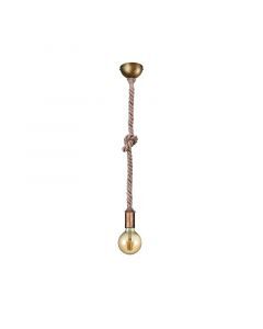Suspension sans abat-jour rustique bronze, Inca
