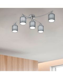 Lampe plafond en métal nickel, Nordby