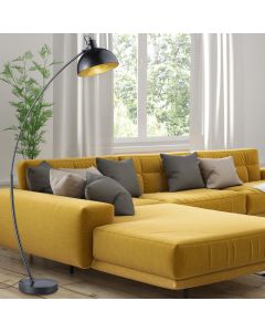 Lampadaire moderne noir, Fiore, avec interrupteur