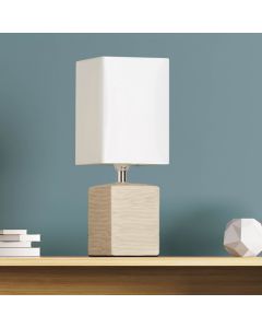 Lampe de table en céramique blanche, Karola, avec interrupteur