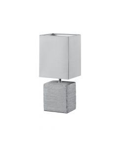 Lampe de table en céramique grise, Karola, avec interrupteur