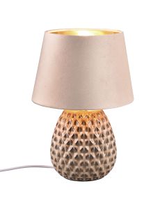 Lampe de table en céramique beige, Anderson, avec interrupteur