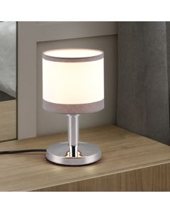 Lampe de table moderne blanche, Denley, avec interrupteur