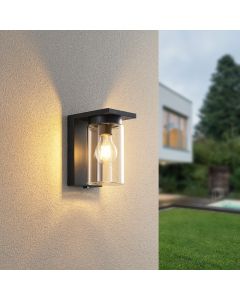 Applique extérieur avec capteur crépusculaire moderne noire, Yves, IP44