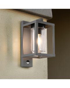 Applique extérieur avec détecteur de mouvement moderne anthracite, Reini, IP44