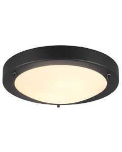 Plafonnier salle de bain moderne noir, Hadleigh, IP44