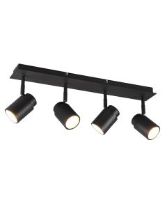 Spot plafond salle de bain moderne noir, Nelis, IP44