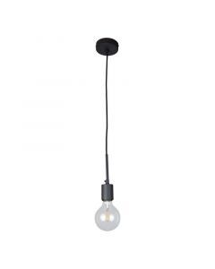 Suspension sans abat-jour noire industrielle, Bolb