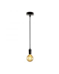Suspension sans abat-jour noire moderne, Rika