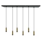 Suspension sans abat-jour dorée en aluminium, Rika