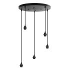 Suspension sans abat-jour noire en aluminium, Rika