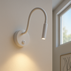 Lampe de chevet blanc moderne, Fiona, avec interrupteur