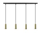 Suspension sans abat-jour dorée en aluminium, Rika