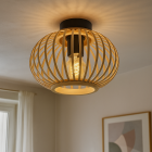 Lampe plafond en bambou marronne, Lieve