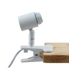 Spot à pince blanc en plastique, Merve, avec interrupteur