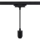 Spot de système de rail monophasé noir en plastique,