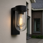 Applique extérieur avec capteur crépusculaire noire en aluminium, Bella, IP44