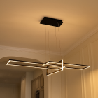 Suspension noire moderne, Alessandro, 34W, 3000K LED, gradable en 3 étapes