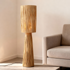 Lampadaire en papier marron, Daisy, avec interrupteur