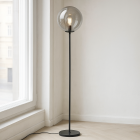 Lampadaire gris design, Dolf, avec interrupteur
