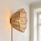 Applique murale en rotin marronne, Heather, avec interrupteur