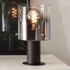 Lampe de table marronne design, Nour, avec interrupteur