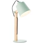 Lampe de table en bois verte, Dorina, avec interrupteur