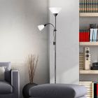 Lampadaire liseuse noir en aluminium, Josephina, avec interrupteur