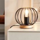 Lampe de table en bois noire, Donato, avec interrupteur