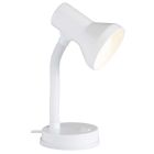 Lampe de bureau blanche en plastique, Loet, avec interrupteur