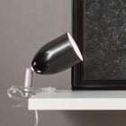 Spot à pince noir en plastique, Keke, avec interrupteur