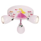 Spot plafond pour enfants rose en métal, Rinze, 2,5W, 3000K LED