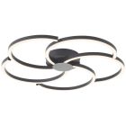 Plafonnier noir design, Somia, 32W, 3000K LED, gradable en 3 étapes