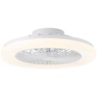 Ventilateur de plafond blanc moderne, Soren, 40W, blanc chaud à froid réglable LED, avec télécommande