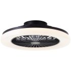 Ventilateur de plafond noir moderne, Soren, 40W, blanc chaud à froid réglable LED, avec télécommande
