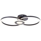 Plafonnier noir design, Volkert, 24W, 3000K LED
