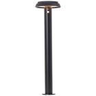Lampadaire extérieur solaire noir en métal, Ridvan, 4W, 3000K LED, IP44